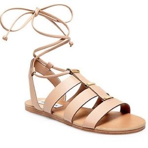 Steve Madden Gold and Tan Lace Up Flats💫